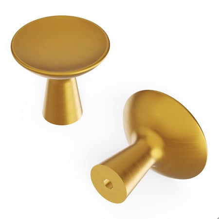 Hickory Hardware Maven Collection Knob 1-1/4 Inch Diameter Brushed Golden Brass Finish H078776BGB
